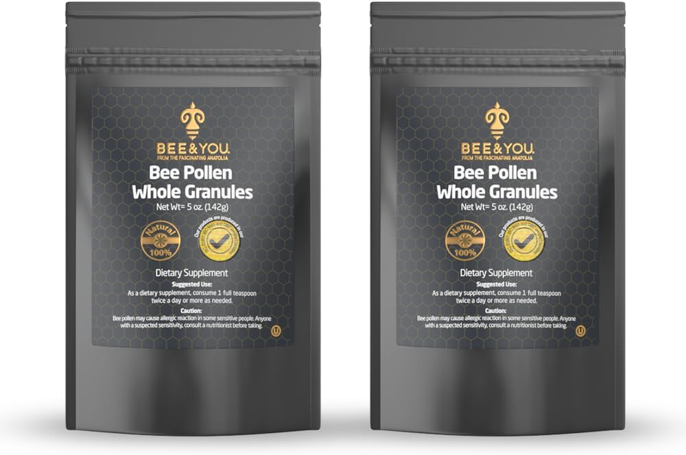דבורים ו-You - 100% טבעי ו- Raw Bee Pollen Granules, Bee Pollen Supplement, Natural Superfood, Amino Acids, Antioxidants, Enzymes, ויטמין B, Paleo, Keto, Gluten Free, Adults