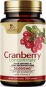 Cranberry Pils suplementaris 25.000 mmg - Equivalent de Caberberry amb implementació de salut de l' Urinary Tract, Sugar Sand Lliure, Extrapder - No-GMO, ampellat als EUA - 60 Capules