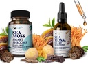 Beyin Superfoods Sche - Organik Deniz Moss & Smart Shrooms, Capsules and Liquid Drops Sche, Organik İrlandalı Denizmosları ve 7 Adaptojenik Supplements for Memory and Focus. Çikolata Flavori