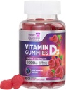 Vitamin D3 Gummies 125 mcg (5000 IU) Per Serving - 3X Strength Immune Support & Bone Support, Vitamin D Gummy Dietary Supplement, Nature's Berry D Vitamin Supplement, Raspberry Flavored - 60 Gummies