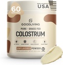 GoodLiving Grass Fed Colostrum אבקה לתמיכה ב-Immune, Gut Health, Risk Support & Wellness - Grass Fed Colostrum for Women & Men, Natural IgG Pure Colostrum, Unflavored, 60 משרתים