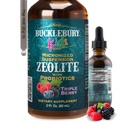 BUCKLEBURY Liquid Zeolite Detox for Kids with Probiotics - Sugar Free Natural Berry Flavour Probiotics for Kids - Zeolite Heavy Metal Detox and Immune Support - 2 Fl Oz