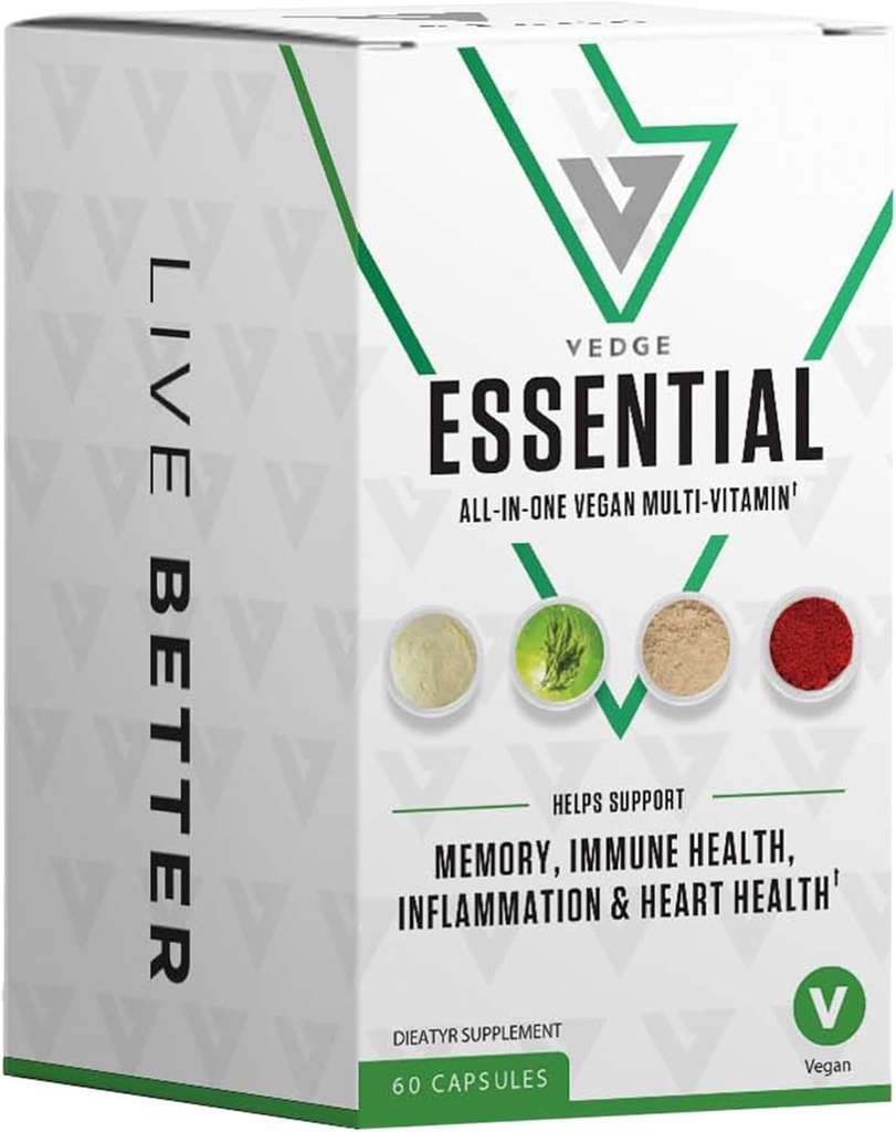 vedge Vegan Omega 3 Multivitamin cho phụ nữ và đàn ông – Cây-Bast AlPA & DHA + B12, vitamin D, K2, Magnesium, Zic & Selenium – 30 ngày không-GO, Gluten Free, làm ở Mỹ