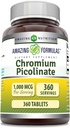 Công thức tuyệt vời Chromium Picolint 1000 bảng chọn một cách bổ trợ  GMO Gluten tự do tại Mỹ (1 Pack 360 Count)