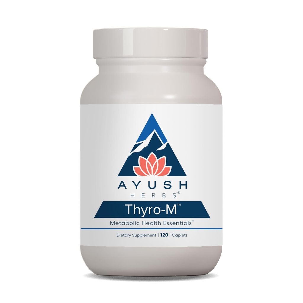 Ayush Herbs Thyro-M - Thyroid Support for Women & Men, Thyroid Health, Thyroid Care with L Tyrosine, Ashwagandha, Kelp, Natural Energy Support - 120 Servings
