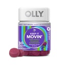 OLLY Keep it Movin' Gummy Supplement, Occasional Constipation Support,* Rhubarb, Prune, Amla Extracts - Plum Berry Flavored, 15 Day Supply - 30 Count