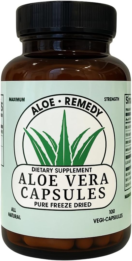 Aloe Vera Capsules 180 Cole Stream Dried Gel and Leaf Power 用于IC BPS 支持美国自然增产的消化和烈性健康