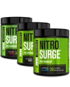 Jacked Factory NITROSURGE Pre Workout Supplement - Endless Energy, Instant Strength Gains, Clear Focus, Intense Pump | Cherry Limeade, Blue Raspberry, Arctic White (90 Servings)