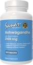 Sanar Naturals Ashwagandha 2,100 mg - Stress & Mood Support Supplement - Promotes Focus and Trwała Energia, Ashwaganda Powder and Root Extract Blend with Black Pepper - Non-GMO, 120 kapsułki
