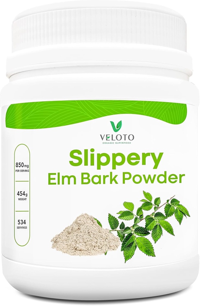 Slippery Elm Bark Powder, Slippery Elm Inner Bark Powder, Natural Herbal Supplement for Utilising Throat & Digestive Health, Gluten-Free, Non-GMO, Vegan-Friendly, 1 lb (534 Servings)