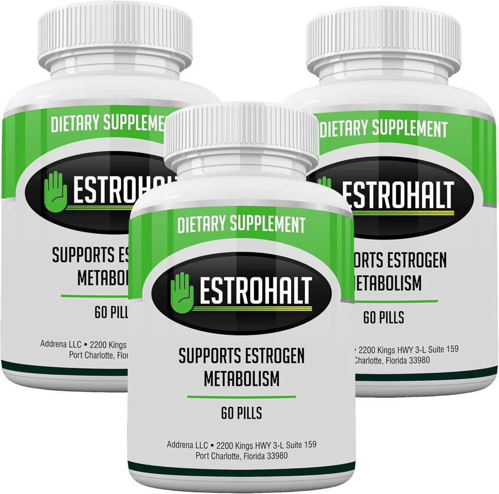 Estro- Stock 3 Pack 180 tabletta - DIM kiegészítés (Diindolilmetán) és Indole- 3- Cambinol (I3C) A legjobb ösztrogén- blokkoló nők és férfiak számára
