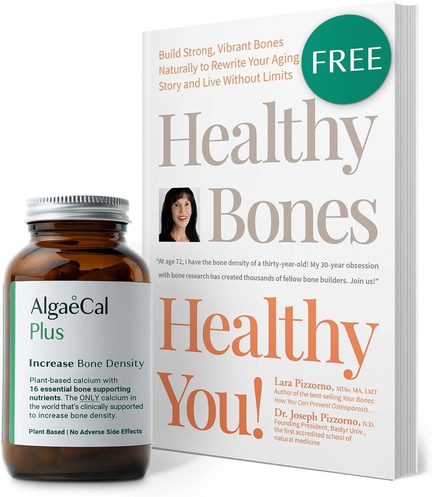 ALGAECAL 男女维生素D3 & K2, 镁和书籍, Lara Pizzorno健康你, 增加骨骼健康, 1月-月供应