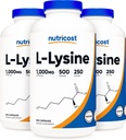 Nutricost L-Lysine 500mg (1000mgサービング)、500カプセル(3本のびん)