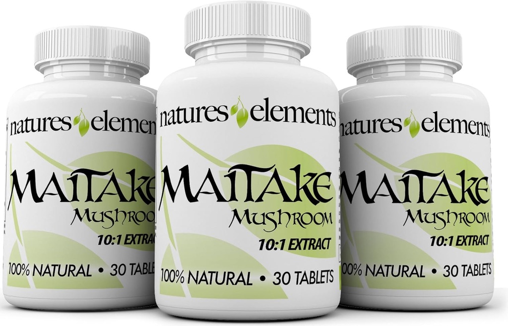 Maitake Mushroom – Pack of 3 – 10:1 Extract – 500mg Tablets – Standardized 30% Polysaccharides – 1 Month Supply Each – 100% Natural, Vegetarian Safe