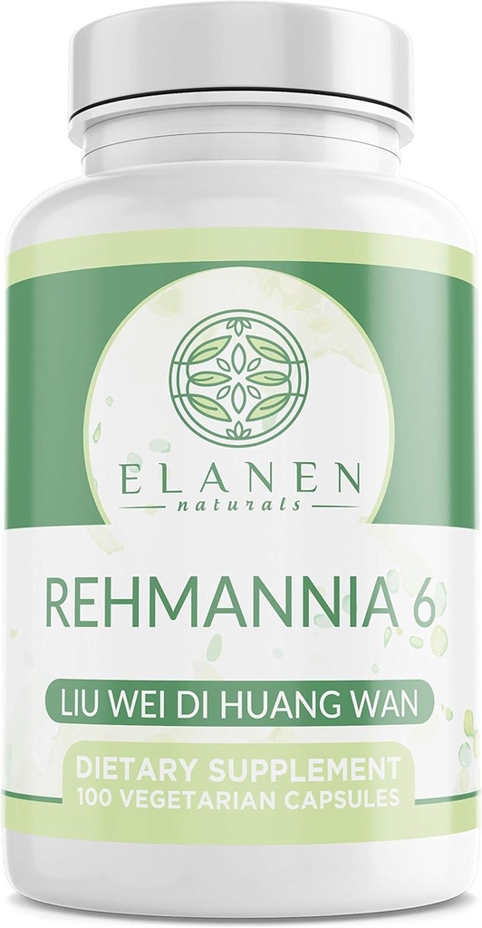 Elanen Naturals Liu Wei Di Huang Wan, Rehmannia 6, Six Flavor Rehmannia, 100 capsule vegetali