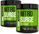 Jacked Factory NITROSURGE Pre Workout dodatek pro energii, okamžité silné zisky, jasné zaměření, a intenzivní čerpadla (Blue Raspberry, 30 Servings & Arctic White, 30 Servings)