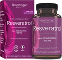 Reserveratrol Beauty, Resveratrol 100 mg, Antioxidant dodatek pro srdce a buněčné zdraví, podporuje zdravé stárnutí a imunitní systém, Paleo, Keto, 60 Kapsle (60 Služební)