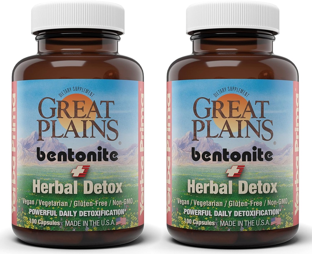 Yerba Prima Great Permans Bentonite Caps บวก Herball Detox (Pack of 2) - Food States - Ver & Colon Supplese Cules