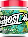 GHOST Greens Powder, Lime - 30 Servings - 19 Superfood Greens & Reds pulbere, fructe, legume, Spirulina, & Chlorella, Prebiotice, 10 miliarde CFU Enzime probiotice și digestive - Gluten-Free