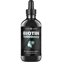 Think Above Liquid Biotin 10,000 mcg with Vitamin C – High Potency Hair, Skin & Nail Support – Fast Absorption Biotin Drops – 60 Day Supply – 2 oz