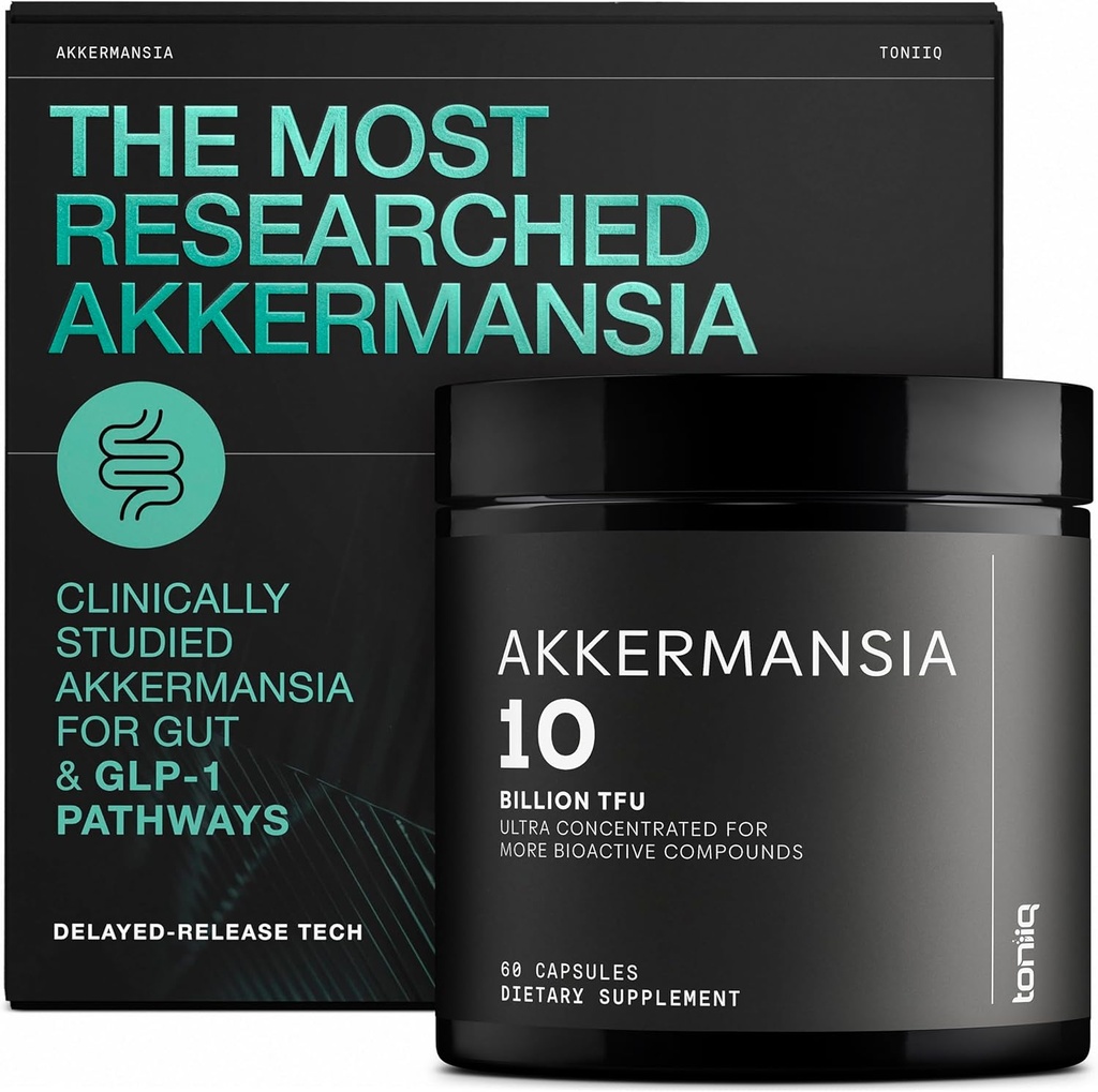 Toniiq Akkermansia Probiotic – 10 miljardi TFU – Atbalsta Gut Health & GLP-1 aktivitāte