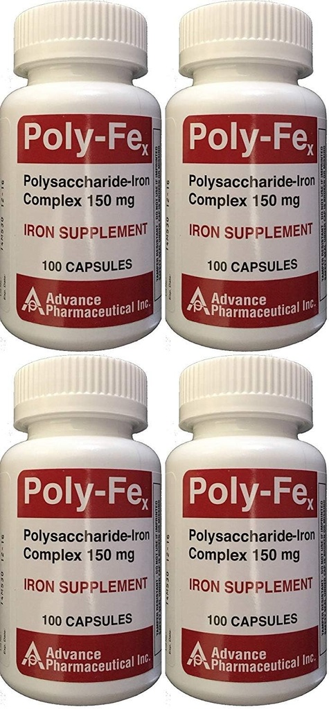 Polysakkaridi Iron Complex 150 mg kapselit Rauta Supplement 100 kapselia per purkki 4 kapselia Yhteensä 400 kapselia