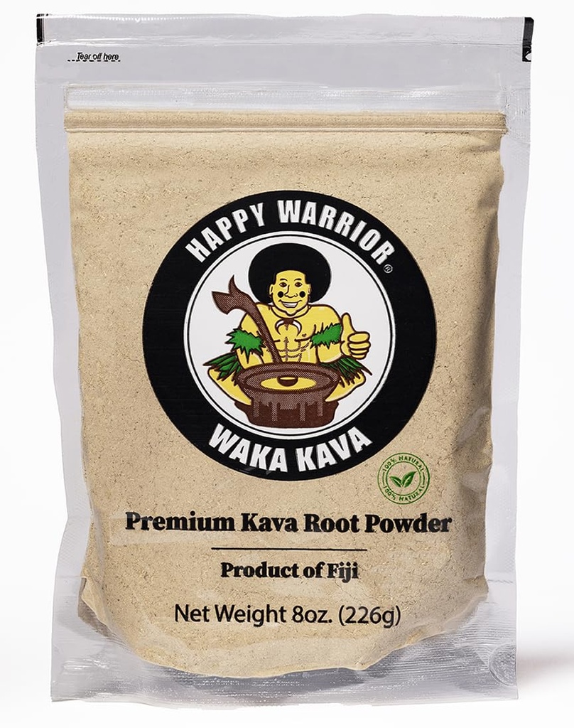 Happy Warrior Kava Powder - Premium Noble Waka Kava da Fiji - 8 oz