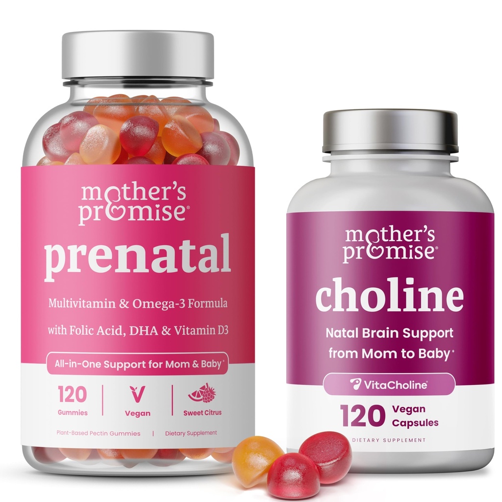 Mother's Promise Prenatal Gummies & Choline Capsules Bundle