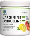 L- Arginin 5000mg + L- Citruline 2000mg Complex Powder Supplement - Nitric Oxide Booster - Heart Health, Blood Flow, Energy & Endurance - 30 Servings (Peach Lemonade)