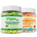 NEVISS Vitamin D3 5000IU + K2 (MK-7) 120mcg with Vegan Multivitamin for Women Men with Iron, Vitamin B12, A, D3, K2, Algae Omega 3, Magnesium, Zinc