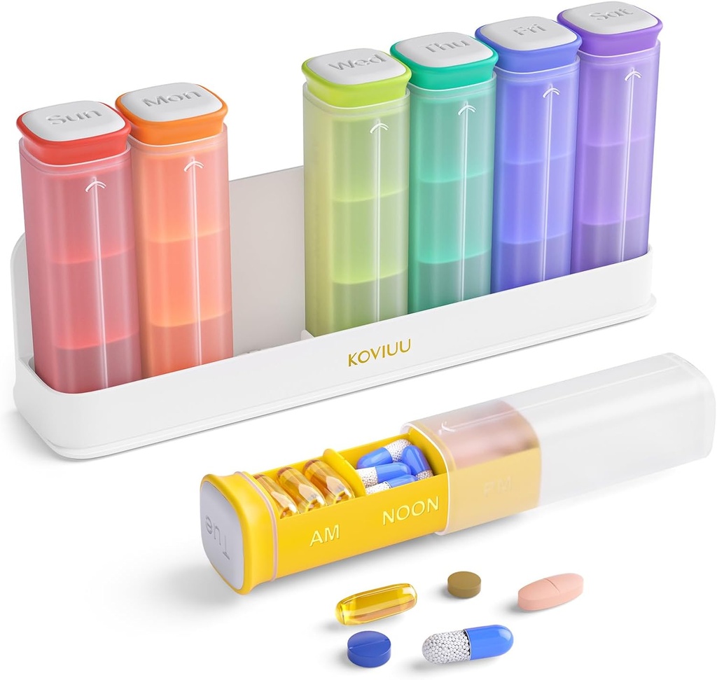 Organitzador setmanal 3X al Dia 3X, Separable Pill Box 7 Dia 7, Gran 3 Times Daily Pill Case, Viatgen Pill Berner, Weekation Dispenser Pillbox per a Medicine, White
