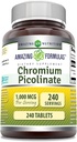Amazing Supples Chrom Picolinate 1000 Mcg Xi124; Tablets Supplement XI124; Non-GMO XI124; Gluten- Free Xion124; Made in USA (1 Pack Xion124; 240 Count)