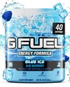 G Fuel Blue Ice Energy Drink Powder, Pre Workout Caffeine Mix per il gioco, Sugar Free Focus Amino, Vitamina + Antiossidanti, 9.9oz (Blue Raspberry, 40 Servings)