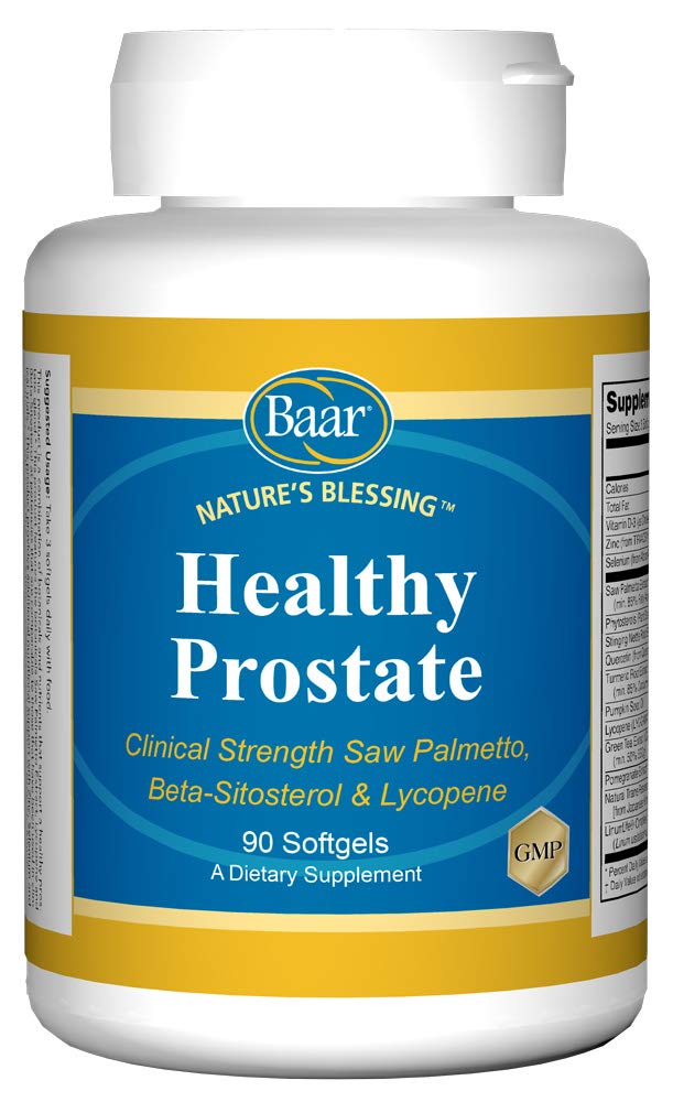 Baar Nature's Blessing Healthy Prostate, 90 Softgels | Saw palmetto, beta-sitosterol, lycopene, convenient daily supplement