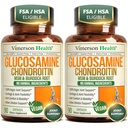 Vegan Glucosamine Chondroitin MSM – Joint Supplements for Men and Women with Glucosamine Sulfate 1500 mg – Joint Health Supplement for Cartilage, Mobility & Joint Support – 2 Pack