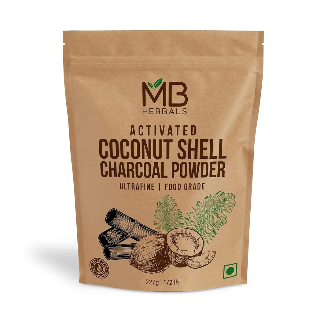 MB Bylinné aktivované Charcoal Powder od Coconut Shell 8 oz (227 Gram / 0.5 LB) 