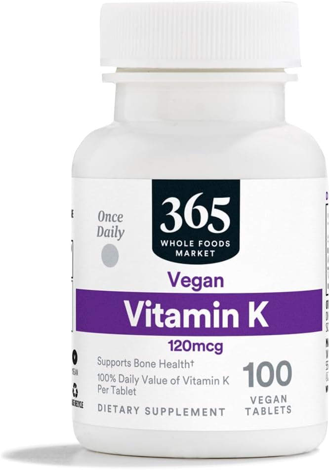 365 par marché des aliments entiers, vitamine K 120 MCG, 100 comprimés