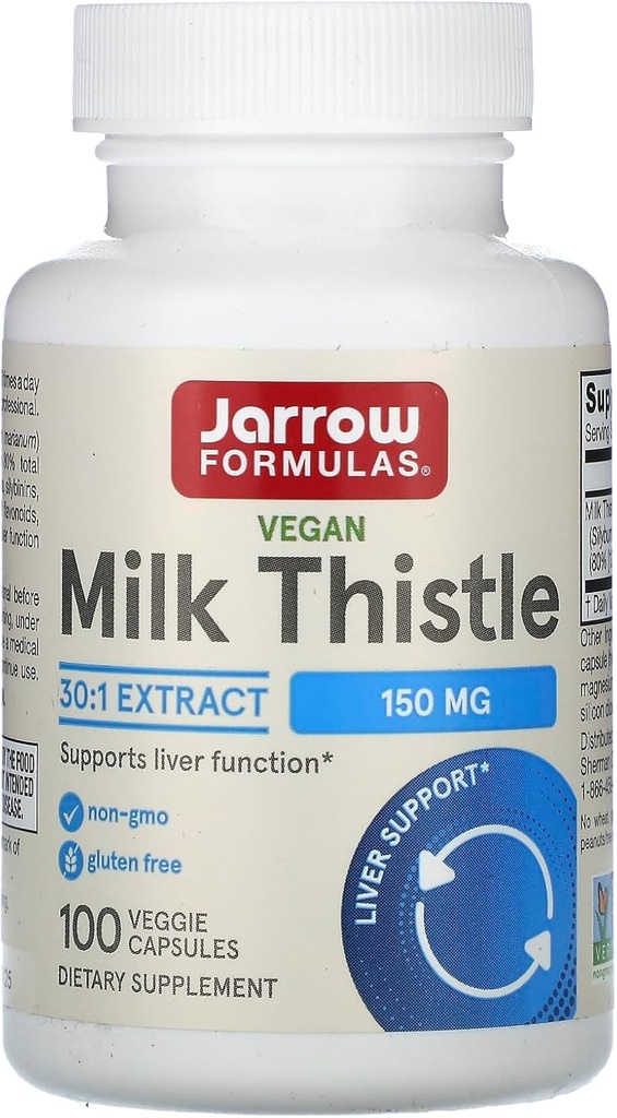 Jarrow Formulas Milk Thistle 150 mg - 100 Veggie Capsules - Antioxidant Supporting Immune Response, Liver Function " Glutathione - up to 100 Servings
