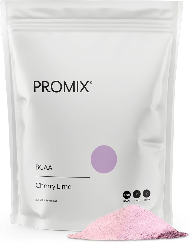 Promix BCAA Pós-Workout Energia Pó - 5g Micronized BCAAs, Livre de açúcar, Planta baseada, Vegan, Keto - Cal da Cereja - 30 Servings (Pack of 1)