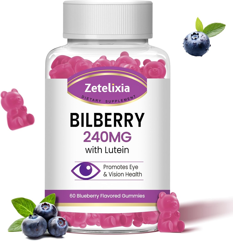 Lutein Gummmies Eye Health Supplement for Adults, Lutein & Zeaxanthin Supplements Eye Bitaminak Gummies, Bilberry Lutein-ekin Begi eta Ikuspegi Sustatzeko - 60 Gummies