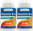 Best Naturals Vitamin B6 25mg, 120 Tablets (120 Count (Pack of 2))