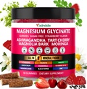 Adndale 90ct 15-in-1 Magnesium Glymitate Games 400 mg/serv - with Magnesium Mate, Ashwaranda, Tart Surie, Magnolia Barke, Lega Balm, Chamomom, L-thein, Zync, K2 & D3