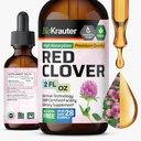 BIO KRAUTER Red Clover Tincture - Red Clover Extract - Liquid Supplement för kvinnors stöd - Alkohol och sockerfri - Vegan Drops 2 Fl.Oz.
