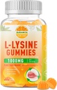 L-Lysine Gummies 1000 mg, Cold Sore Supplement con Supporto Immune per Lips & Oral, Chewable L Lysine Gummies per Adulti & Bambini, Boost Immune & Collagen, Non-GMO, Vegan, Gluten Free - 60 conti
