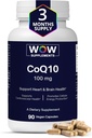 WOW добавки CoQ10 100 mg с Hawthorn Berry - висока абсорбция CoQ10 100mg за производство на енергия, сърце и Cellular Health - не- GMO, Gluten- Free Coenzyme Q10 100mg Допълнение - 90 капсули