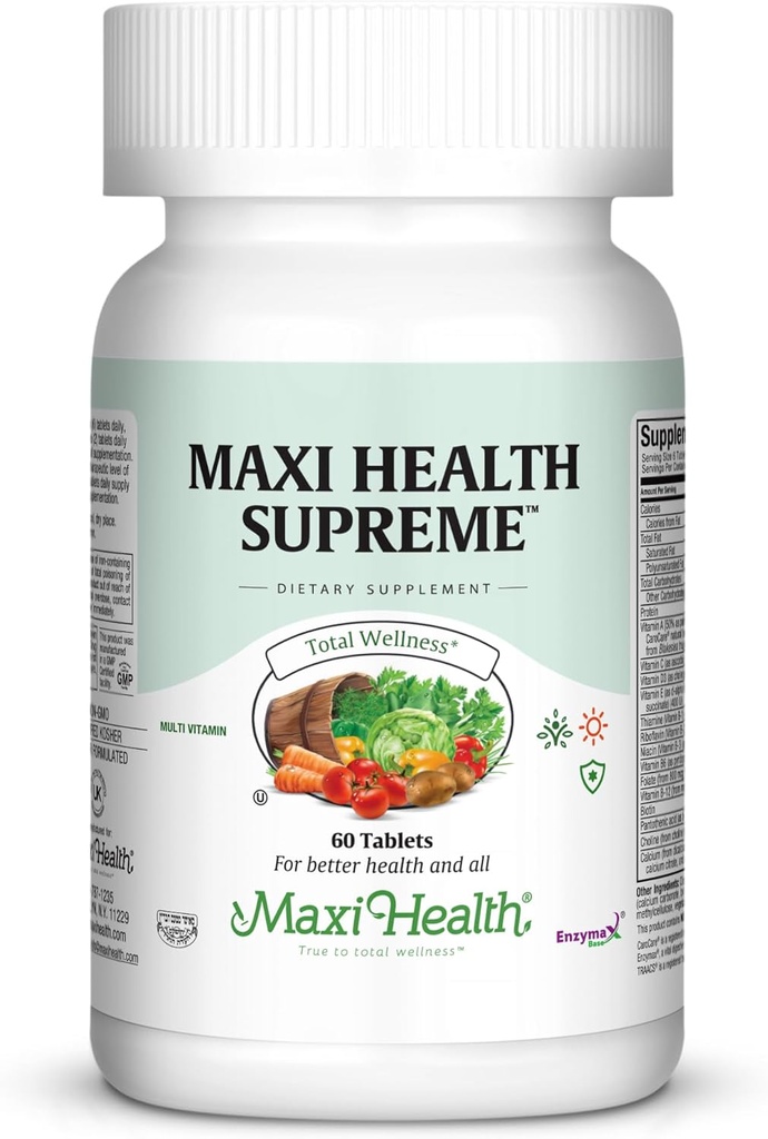 Multivitamin til mænd og kvinder - Supreme High Potency Daily Multi med mineraler, CoQ10 & antioxidanter - Energi, immunforsvar, ben, hjerte & wellness - vitamin A, C, D, E, B12, B6 & biotin 60 Count