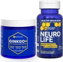 NATURAL STACKS Ginkgo Biloba + Neuro Life suplementari - ajuda amb el rendiment mental i la Longevitation * - 120 Capsules totals