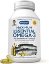 ANDREW LESSMAN Omega-3 Menta maxima esentiala - 60 Softgels - Ultra-Pure, uleiuri Omega-3 de mare potenta. High DHA, fără probleme cu stomacul, fără contaminări, fără mercur. Small Easy to Swallow Softgels