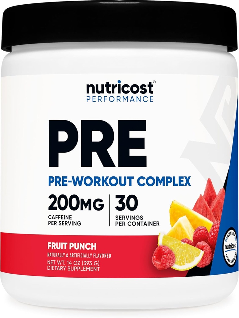Nutricost Pre- Cvičení Komplexní prášek (30 Serings, Ovocný punč) - s Beta- Alanin, Taurin & Amino kyseliny
