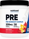 Nutricost Pre-Workout Complex Powder (30 Servings, Fruit Punch) - with Beta-Alanine, Taurine & Amino Acids